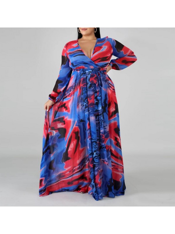 Vestito Donna Lungo Plus Taglie Grandi Woman Oversize Maxi Dress OS120013B f10